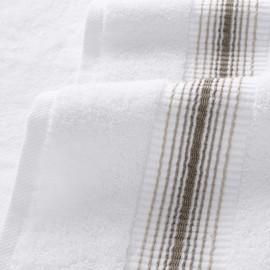 Aston & Arden Aegean Ombre Wash Cloths - (Pack of 8) Oversized Ultra Soft Thick & Absorbent, 100% Ringspun Turkish Cotton Bathroom Towel for Spa, Hotel, 600 GSM, 13 x 13 in, Sand