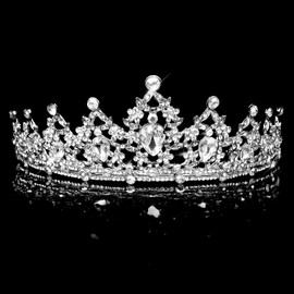COCIDE Silver Tiara and Crown for Women Crystal Headband for Girl Rhinestone Hair Accessories for Bride Bridal Wedding Prom Birthday Party Decorations Accessory