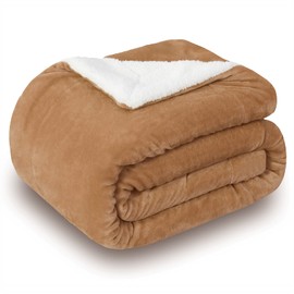 SOCHOW Sherpa Fleece Throw Blanket, Double-Sided Super Soft Luxurious Plush Blanket Throw Size, Camel, 50x60 inches