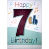 Happy 7th Birthday - Colourful Open 7th Birthday Card