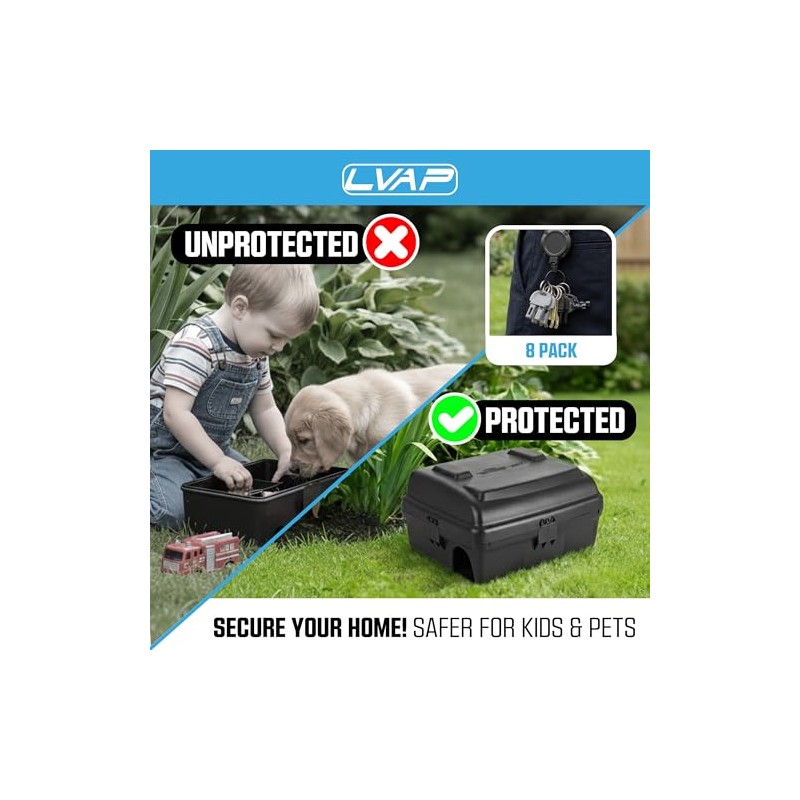 8 Pack Rodent Bait Station Keys for Protecta LP, EVO