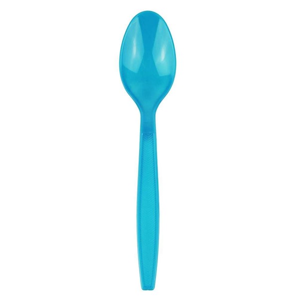 Heavyweight Plastic Spoons, Blue (w/textured handle) - 1000 count