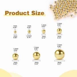 14K Gold Filled Round Ball Spacer Beads, Smooth Loose Ball Beads for DIY Bracelet Jewelry Making (5mm-240 pcs)