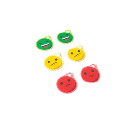 PATboard Status Icon Magnets - 2 inch, Set of 6 Magnetic Icons - Happy, Neutral, Sad - Magnets for Office, Whiteboard, Refrigerator, Fridge - Green, Yellow & Red