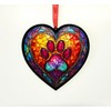Image Industry Paw Print Stained Glass Effect Heart Suncatcher -