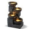 Outdoor 4-Tiers Water Fountain, Garden Cascading Waterfalls Fountain with 4