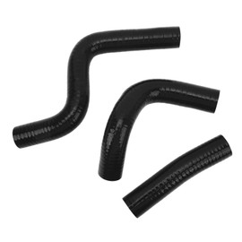 3PCS Silicone Radiator Coolant Hose Pipe Kit Stable Connection Leak Proof Heat Resistant Fit For KX80 KX85 KX100 Black