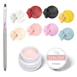 Gel Nails 3D Nail Art, Clay Gel, 3D Gel, 4D Gel, Color Gel, UV and LED Compatible, 8 Colors, 0.2 oz (4 g)