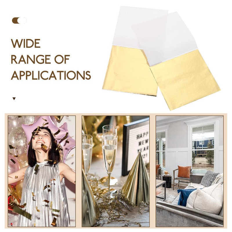 VILLFUL 200sheets Decorative Gold Foil Sheets for Crafts Imitation Gold