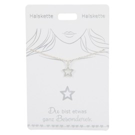 Depesche 4710-012 Silver Plated Star Symbol Pendant Necklace Adjustable Length (42cm + 5cm) Ideal as a Gift or a Little Thankful Gift (4710-012)