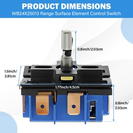 WB24X25013 Range Surface Element Control Switch Compatible with GE Electric Ranges, Replaces 191D4774P005, AP5999509, 4464832, PS11729102 - Infinite Control Switch for JB6, JB7, JB8, JBS, JS6, JS7