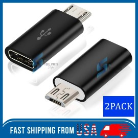 iSellParts2U 2 Pack USB 3.1 Type C Female to Micro USB Male Adapter Converter Connector USB-C