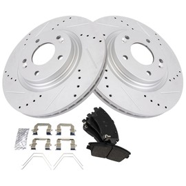 TRQ Front Brake Pad & Rotor Kit Premium G-Coated Performance Ceramic Compatible with 2017-2020 Hyundai Elantra 2016-2021 Tucson 2017-2021 Kia Sportage