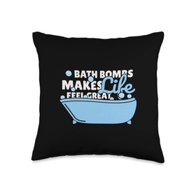 Aesthetic Bath Bomb Makes Life Feel Great Bath Quote Throw Pillow