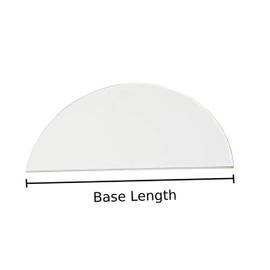 KastLite Clear Semicircle Plexi Glass Acrylic Sheet | 1/8" Thick Cut to Size Plexiglass Acrylic Blanks with Custom Base Length for Place Cards, Invitations, Picture Frames, Ornaments & DIY Crafts