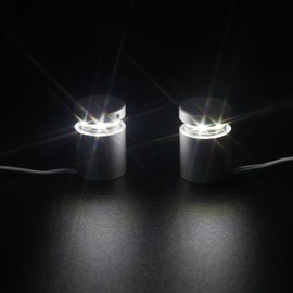 TOPNIKE Aluminum LED Sign Standoffs, 1"1", Silver, for Glass & Acrylic, Pack of 4 with 1 Power Supply