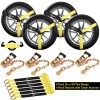 Trekassy 4 set Car Tie Down Straps with Chain Anchors