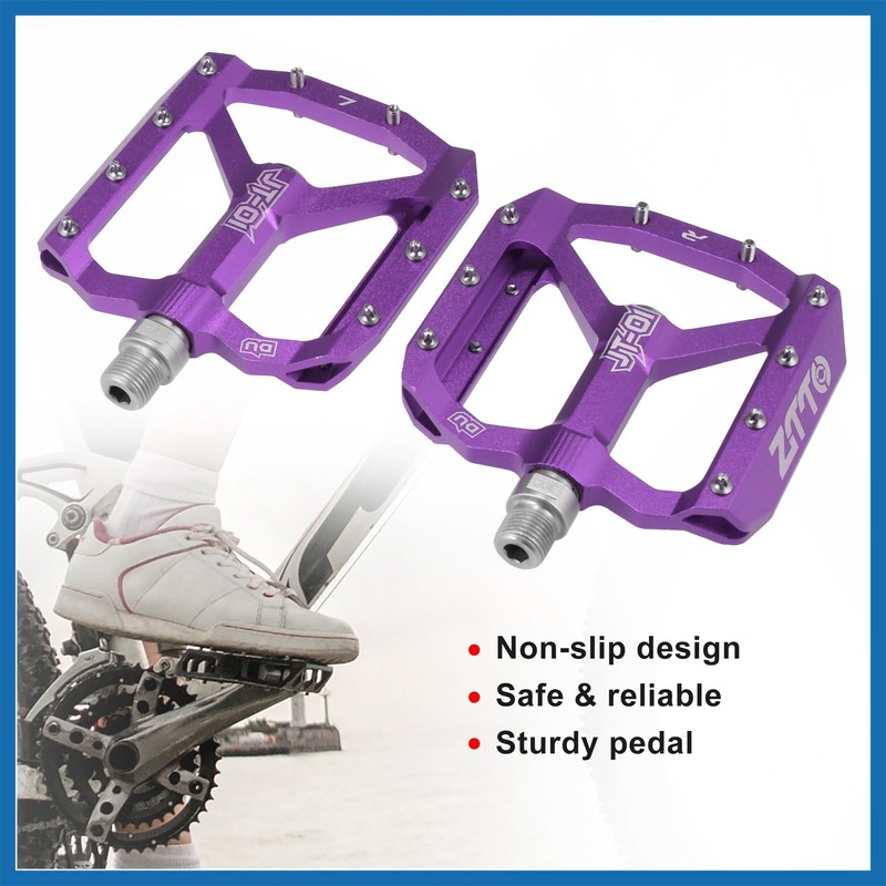 A ABSOPRO 1 Pair Non-Slip Pedals Platform Flat Bicycle Pedals