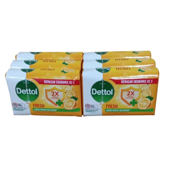 Dettol Fresh Antibacterial Bar Soap, 100 gm (6 Pack)