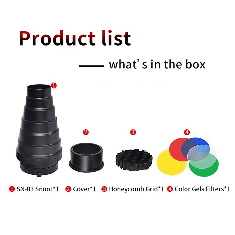 Soonpho Aluminum Alloy Conical Snoot Kit for Bowens Mount Strobe
