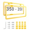 Deselen Yellow License Plate Frame - 2-Hole Sleek Style, Stainless