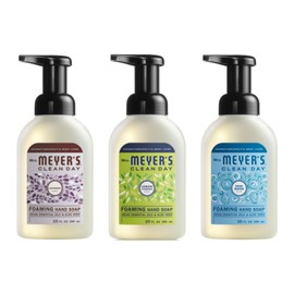 MRS. MEYER'S CLEAN DAY Foaming Hand Soap 3 Pack Variety Pack, Lavender, Lemon Verbena, Rainwater, 10 Oz Each, 1 CT
