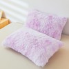 ERLOXO Shaggy Tie Dye Purple Pillow Cover, Ultra Soft Fuzzy