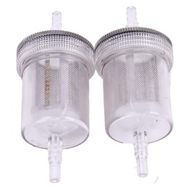 Chamixx 2PCS 5mm ID In-Line Fuel Filters Transparent with Removable and Washable Stainless Steel Inline Mesh for 3/16" Hose Line Car Parking Diesel Air Heater Fuel System for Webasto Eberspacher
