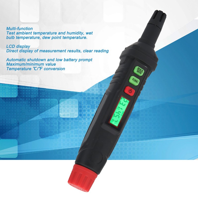 HT62 Digital Thermometer Hygrometer Portable Temperature Humidity Dew Point Tester
