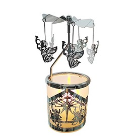 kingnero Carousel Candle Angel Rotary Candle Holder Spinning candleholer Rotating Candle Holder Candlestick for Relatives and Friends