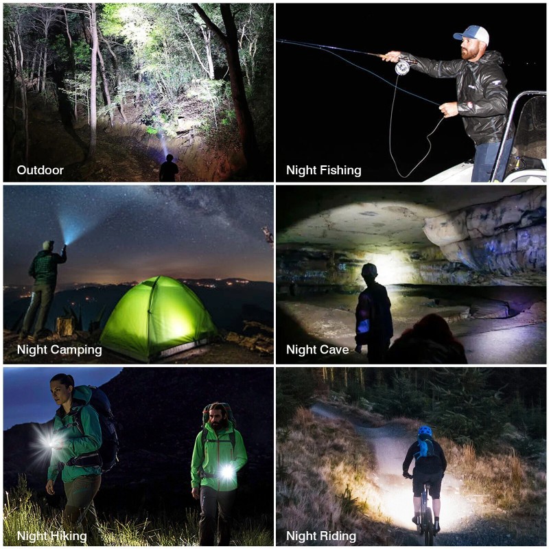 Garberiel 9900000Lumen Super Bright XHP120 LED Flashlight Rechargeable High Powerful