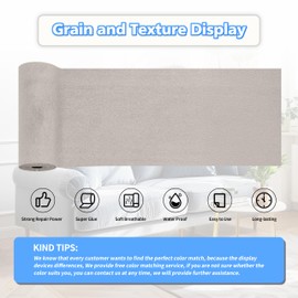 KING MOUNTAIN Couch Fabric Repair Patch, Fabric Patches for Furniture, 4" x 63" Waterproof Velvet Repair Tape for Sofas, Car Seats, Furniture, Upholstery Fabrics and Velvet Goods. （Light Gray）