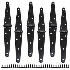 Litoexpe 5 Inch Light Strap Hinge 6 Pcs, Shed Hinges Door Hinges Strap Hinges Gate Hinges Cabinet Hinges with Mounting Screws