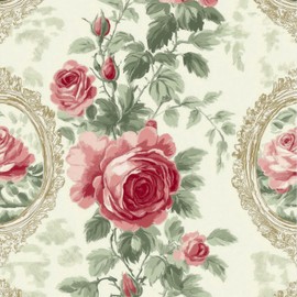 Vintage Rose Wallpaper Peel and Stick Floral Contact Paper Wall Paper Stick 17.7" x 118.1" Self Adhesive Vinyl Wall Covering for Bedroom Kitchen Cottagecore Decor