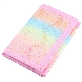 NEICY RFID Blocking Canvas Wallet for Men and Women - Camo Trifold Outdoor Sports Wallets with Magic Sticker for Teen Kids (Rainbow4)