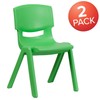 Flash Furniture Whitney 2 Pack Green Plastic Stackable School Chair