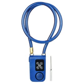 Bicycle Anti-Theft Device, Y787 Smart Anti-Theft Alarm Lock Waterproof Wire Rope Chain Lock App Control for Bike Gate, Blue