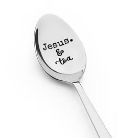 Jesus and Tea Spoon Catholic Easter Gifts for Men Women Religious Spoons Gifts for Tea Lover Gifts for Grandma Grandpa Christian Gifts for Godmother Godfather