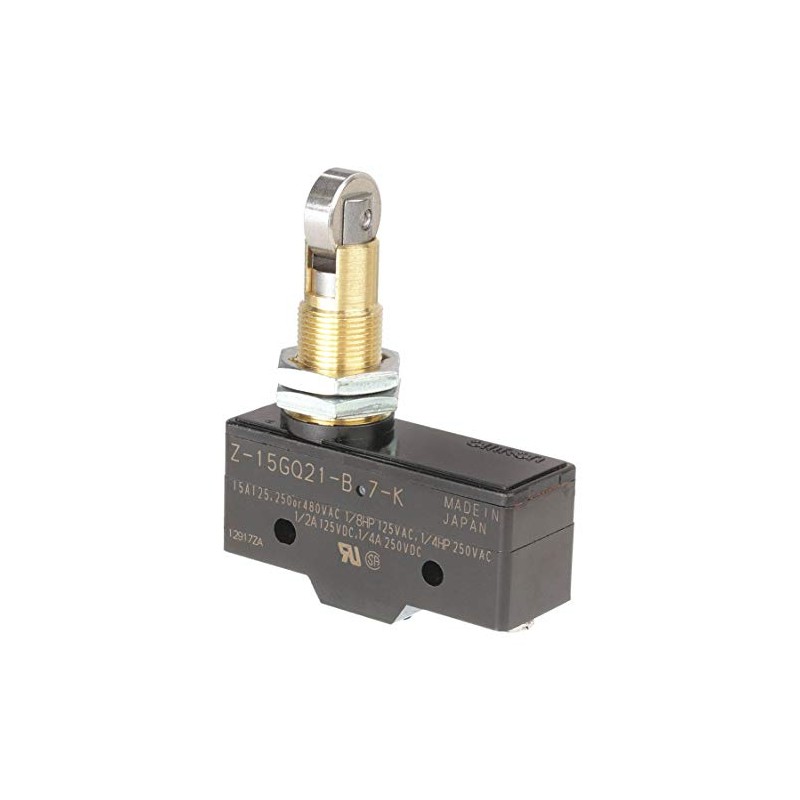 OMRON INDUSTRIAL AUTOMATION Z-15GQ21-B7-K MICRO SW, ROLLER PLUNGER, SPDT, 15A