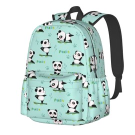 Aokaojiet Panda Backpack for Boys Girls, Cartoon Cosplay Casual Daypack Lightweight 17 inch School Backpack for Kids Men Women, Style4