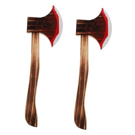 Vaguelly 2pcs Lifelike Bloody Axe Toys Festival Cosplay Realistic Wooden Axe Props Cosplay Accessories Stage Performance Axe Models Props