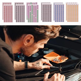 Chrome Socket Labels, Color-Coded Adhesive Stickers for SAE, Metric, Torx, Tool Labels for Organizing Socket Sets