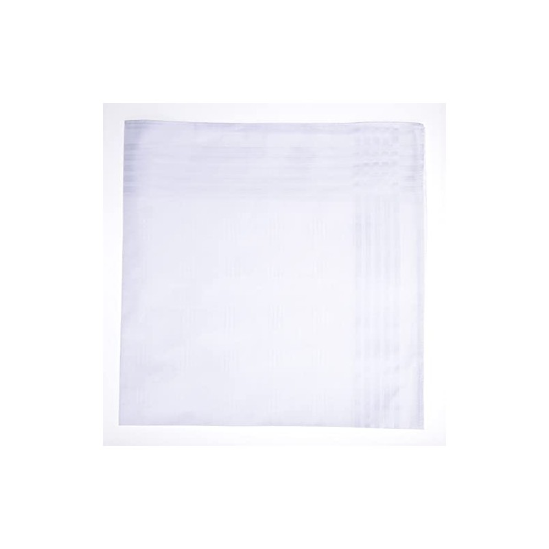Men's Formal Handkerchief, White, Off-White, Ceremonial Occasions (Off White Plaid)