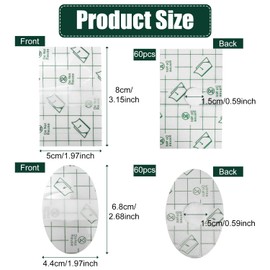 Ear Covers for Shower, 120 Pieces 2 Sizes Waterproof Ear Stickers Ear Covers for Swimming Shower Ear Protectors with Waterproof Cotton Ear Plugs for Shower Surfing Snorkeling and Other Water Sports