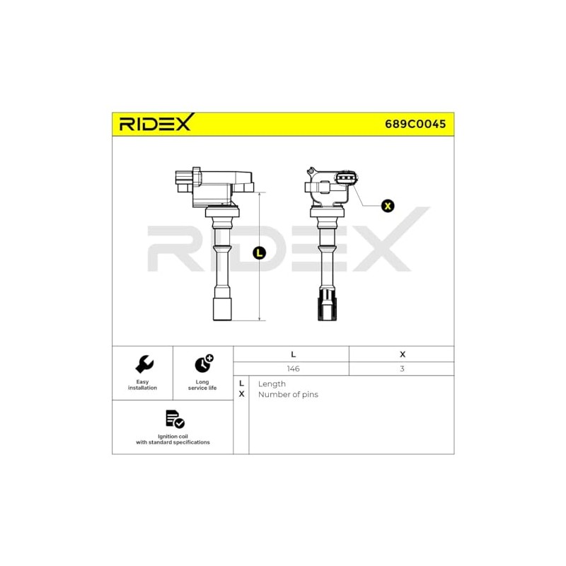 RIDEX 689C0045 Ignition Coil Ignition Coil