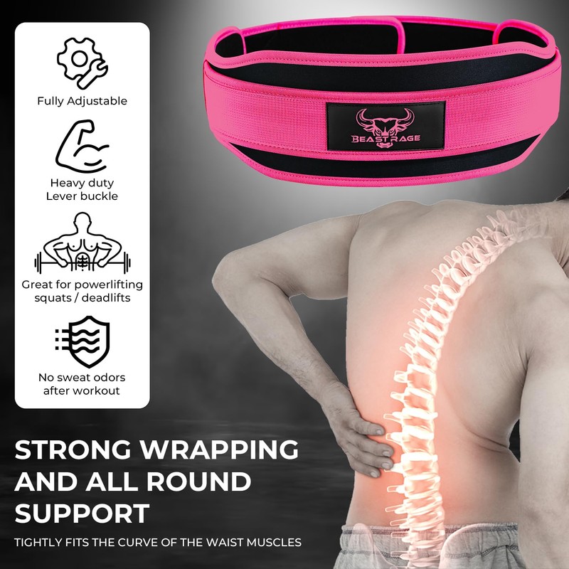 Weight Lifting Belt 5.5 Padded Neoprene Back Gym Bodybuilding Deadlift
