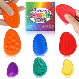 6 Pcs Fidget Toys Kids Sensory Stone for Kids: 6 Pack Textured Soft Worry Stone for Autism Kids Calming - Fidget Stress Toys for Students Anxiety Relief - Small Prizes Fidget Toys
