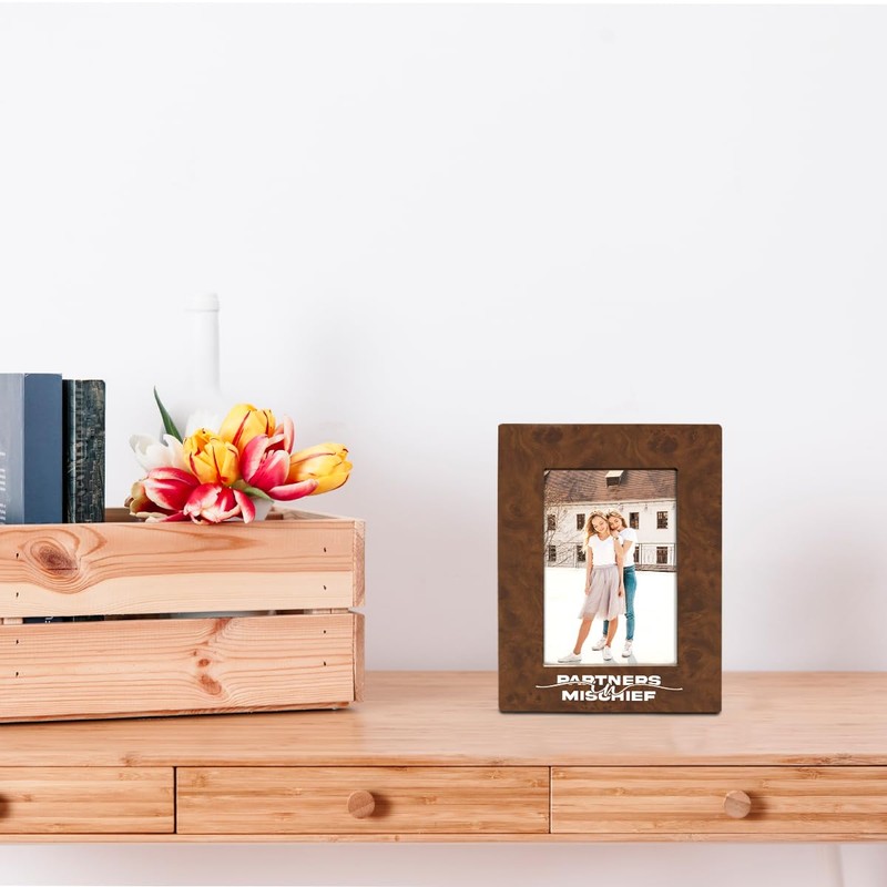 EDQAWN Partners in Mischief Picture Frame, Funny Picture Frames Gift,