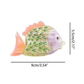 Cute Bubble Fish Hair Clip,Acetate Claw Clips,Hair Clips for Women,Green