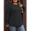 Women's Plus Size Long Sleeve Tunic Top Crew Neck Summer